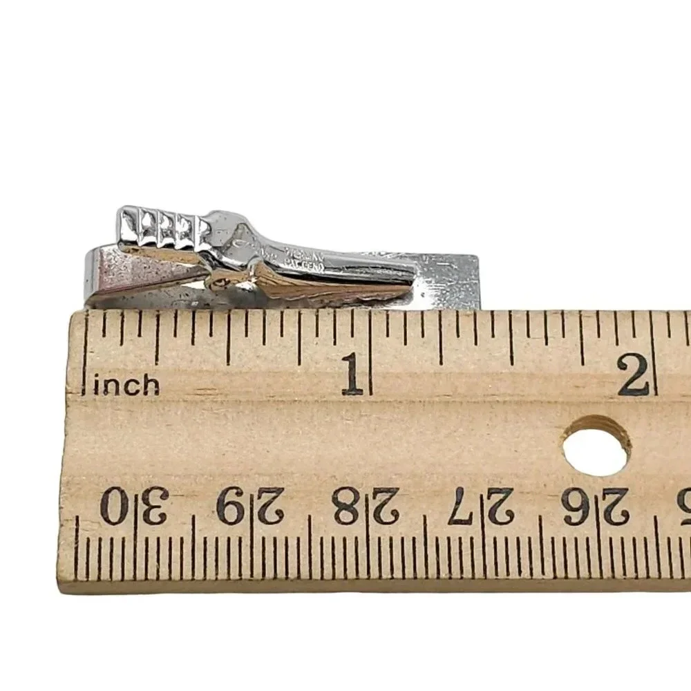 Anson Sterling Silver Textured Tie Bar Vintage Mid Century